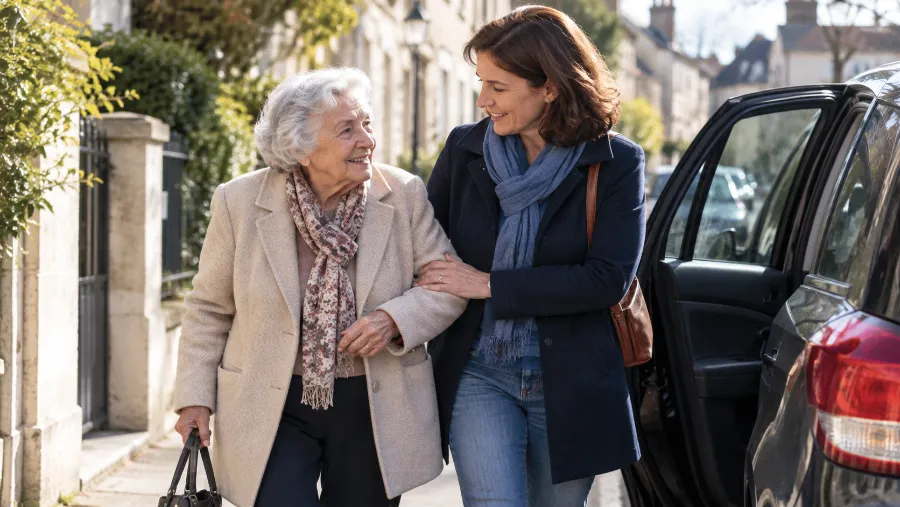 Femmes senior bien accompagnée