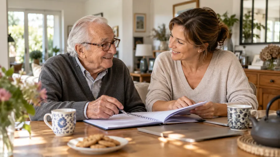 Homme senior bien accompagné